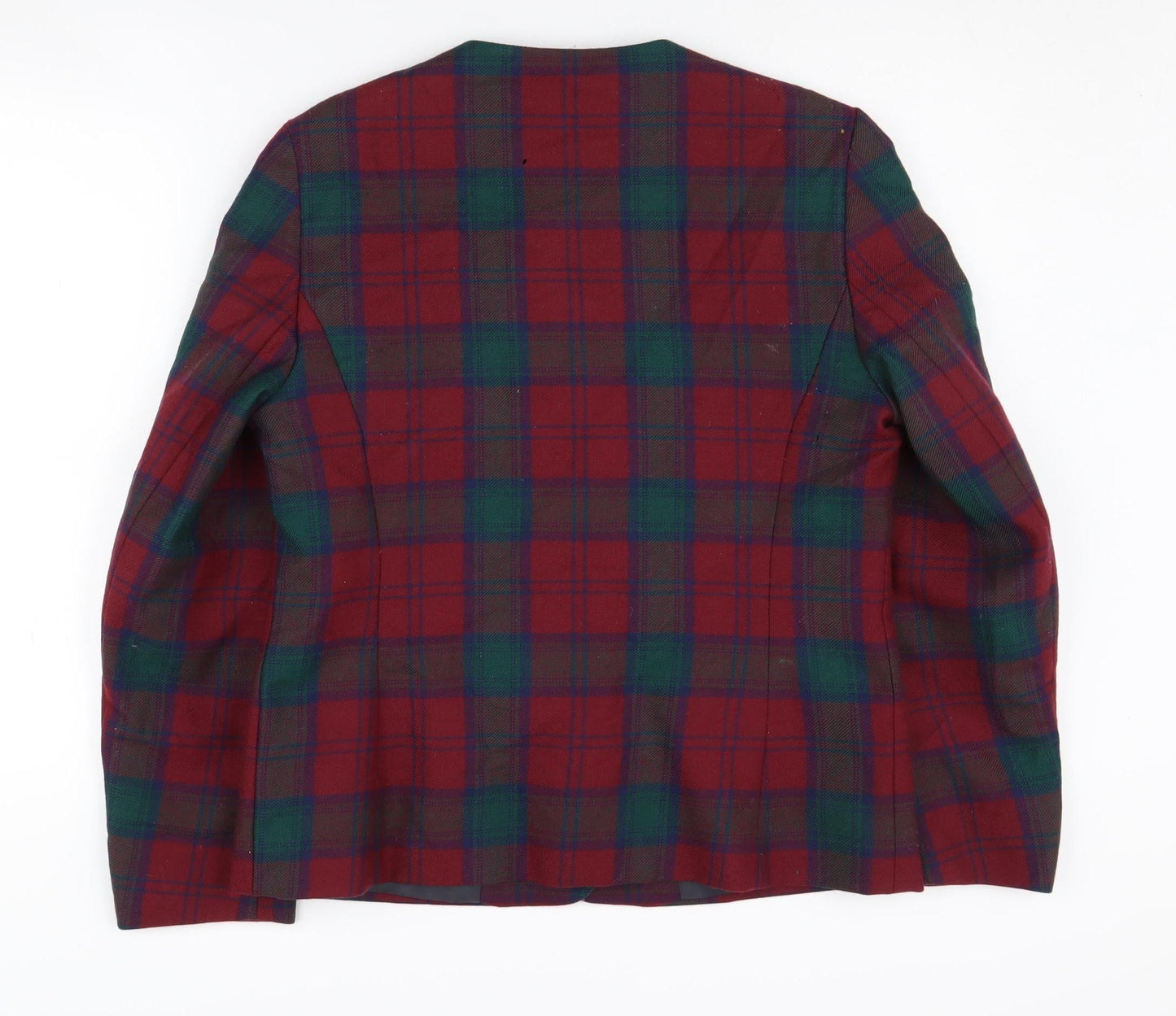 Edinburgh Heritage Women’s Red Plaid Wool Blazer Size 14