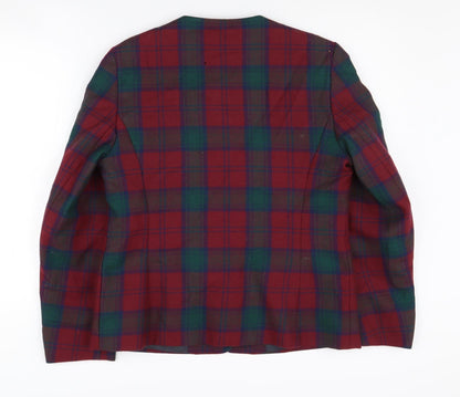 Edinburgh Heritage Women’s Red Plaid Wool Blazer Size 14