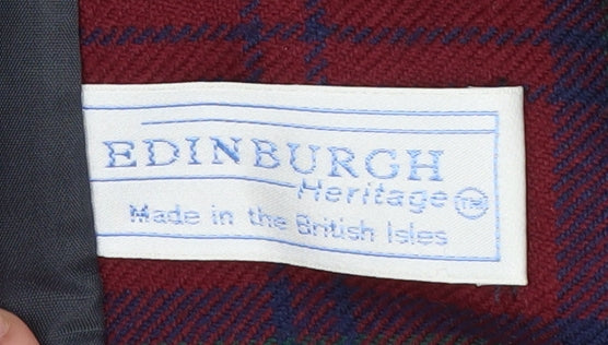 Edinburgh Heritage Women’s Red Plaid Wool Blazer Size 14
