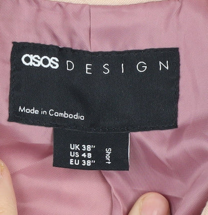 ASOS DESIGN Men's Pink Double-Breasted Blazer 38S