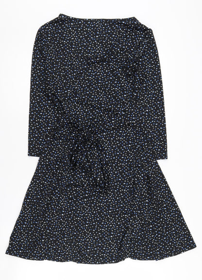 QED London Women's Black Fit & Flare Dress Size 12