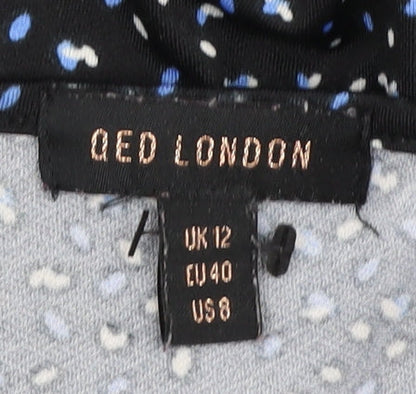 QED London Women's Black Fit & Flare Dress Size 12
