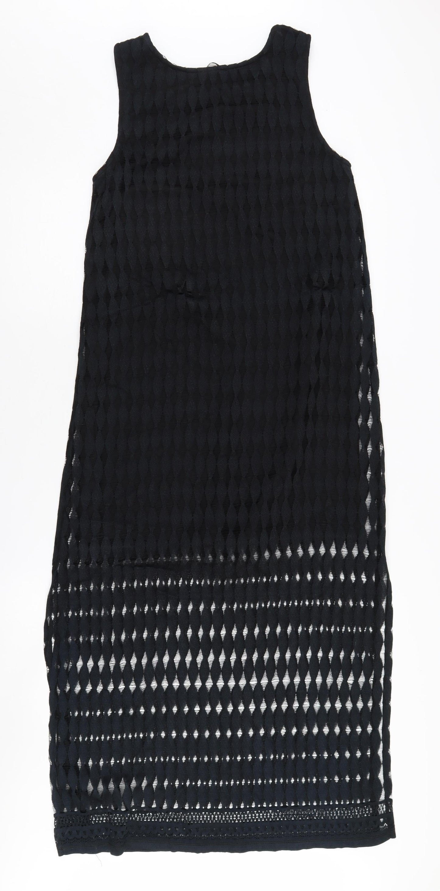 River Island Women’s Black Geometric Midi Dress UK 10
