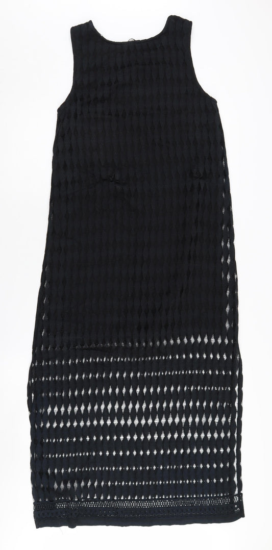 River Island Women’s Black Geometric Midi Dress UK 10