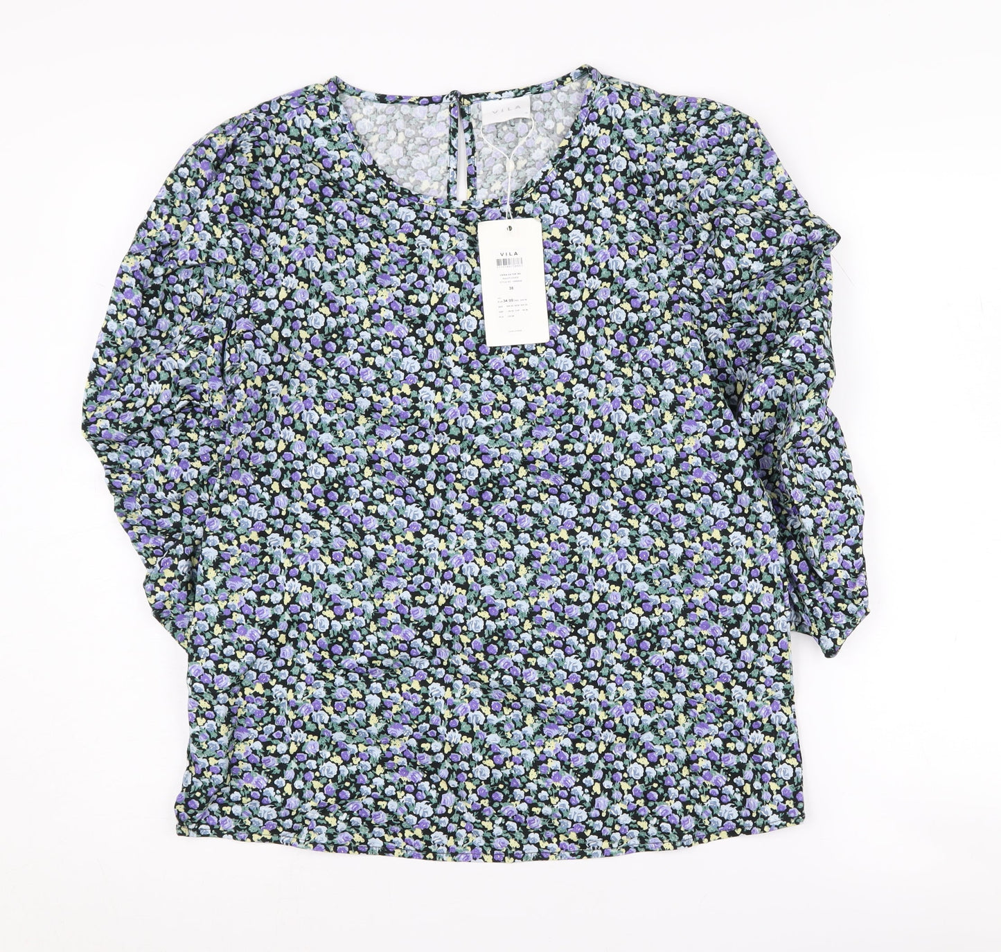 Womens UK Size 10 VILA Multicoloured Basic Blouse