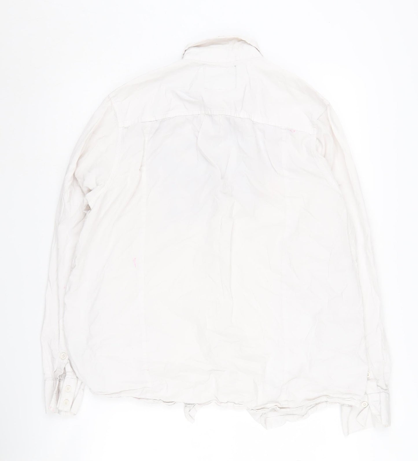 Joe Browns Unisex White Floral Button-Up Shirt L