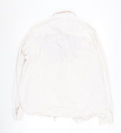 Joe Browns Unisex White Floral Button-Up Shirt L