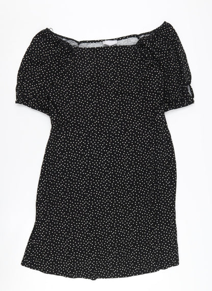 Red Herring Women's Black Polka Dot Shift Dress Size 12