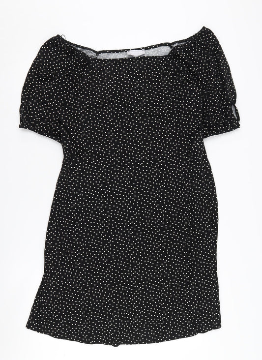 Red Herring Women's Black Polka Dot Shift Dress Size 12