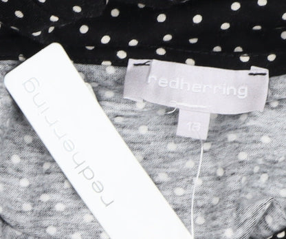 Red Herring Women's Black Polka Dot Shift Dress Size 12