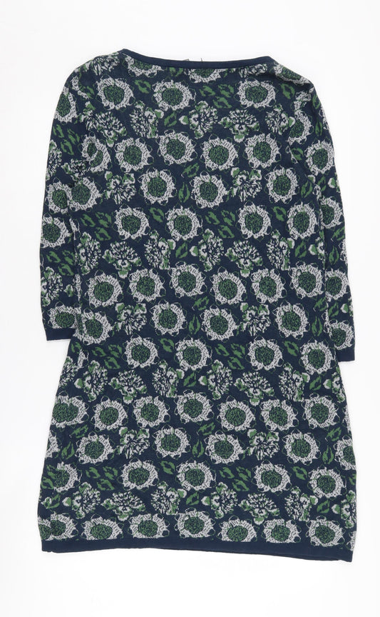 Laura Ashley Women's Green Floral Shift Dress Size 14