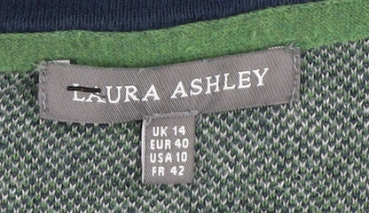 Laura Ashley Women's Green Floral Shift Dress Size 14