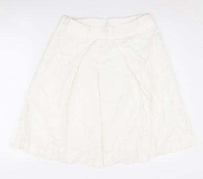 Oasis Women's White Linen Blend Skirt, Size 12