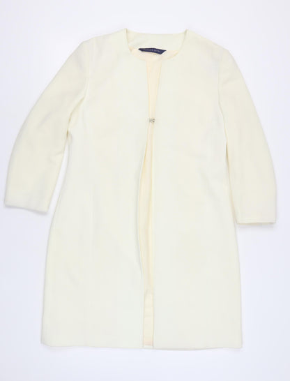 Fashion Extra Women's Ivory Mid-Length Suit Jacket Size 14