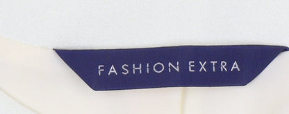 Fashion Extra Women's Ivory Mid-Length Suit Jacket Size 14