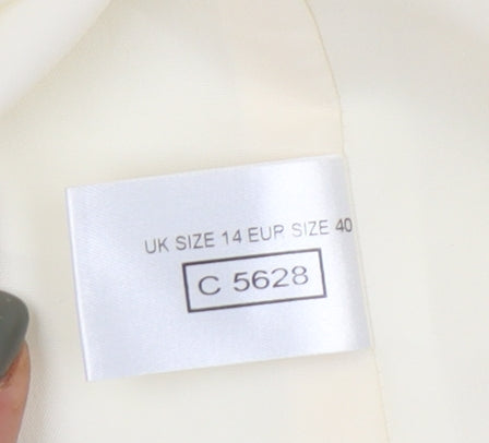 Fashion Extra Women's Ivory Mid-Length Suit Jacket Size 14