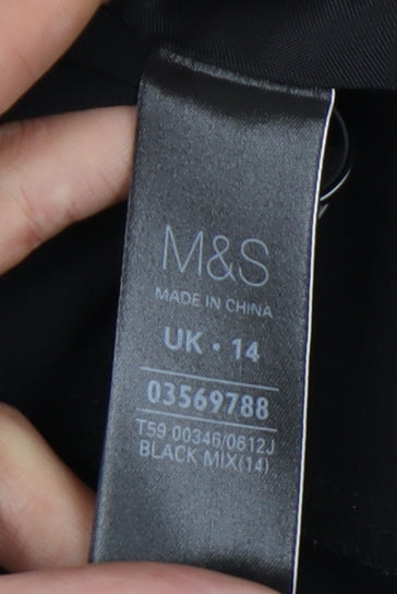 Marks and Spencer Women's Black Blazer Shawl Lapel Size 14