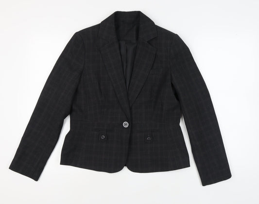 e-vie Women's Black Check Blazer UK 14