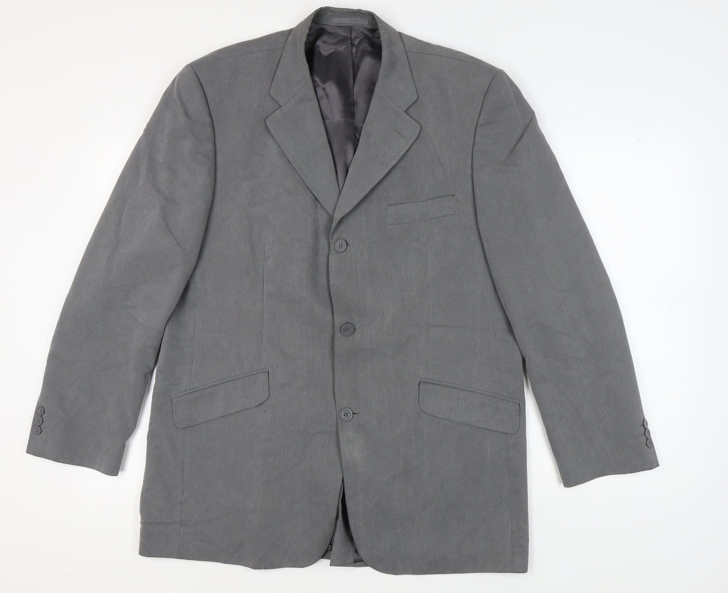 Amici Men's Grey Striped Blazer 44R - Business Jacket