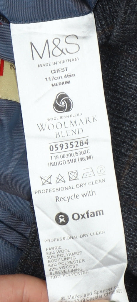 Mens UK Size 46 Marks and Spencer Regular Grey Suit Jacket
