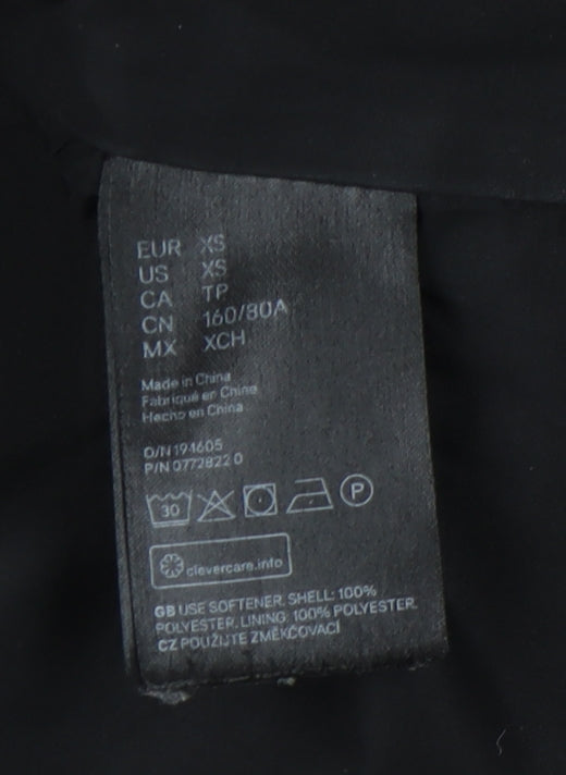 Womens UK Size XS H&M Black Overcoat
