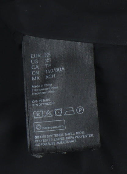 Womens UK Size XS H&M Black Overcoat