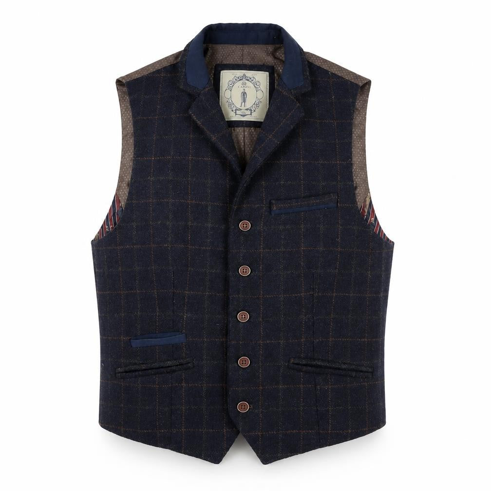 Mens UK Size S Cavani Regular Blue Suit Waistcoat