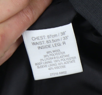 Mens UK Size 38 Greenwoods Regular Grey Suit Jacket
