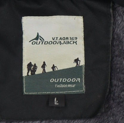 Mens UK Size L Outdoorjack Black Anorak Coat