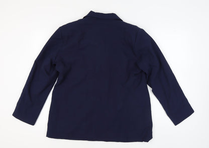 Boohoo Women's Blue Regular Fit Blazer UK 14