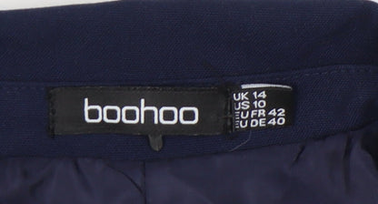 Boohoo Women's Blue Regular Fit Blazer UK 14