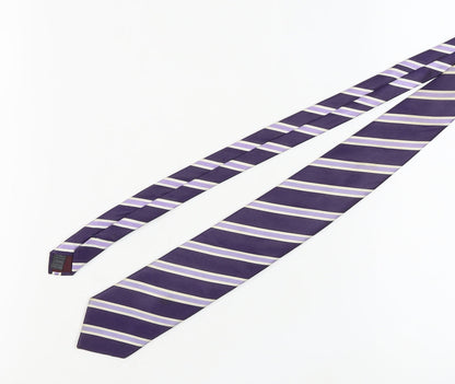 Marks and Spencer Men’s Purple Striped Silk Tie
