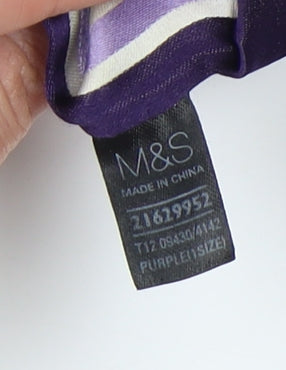 Marks and Spencer Men’s Purple Striped Silk Tie