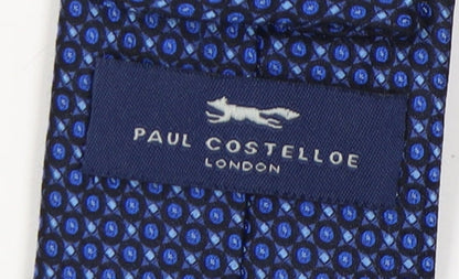 Paul Costelloe Men's Blue Geometric Silk Tie