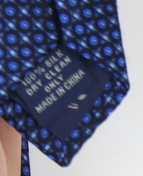 Paul Costelloe Men's Blue Geometric Silk Tie