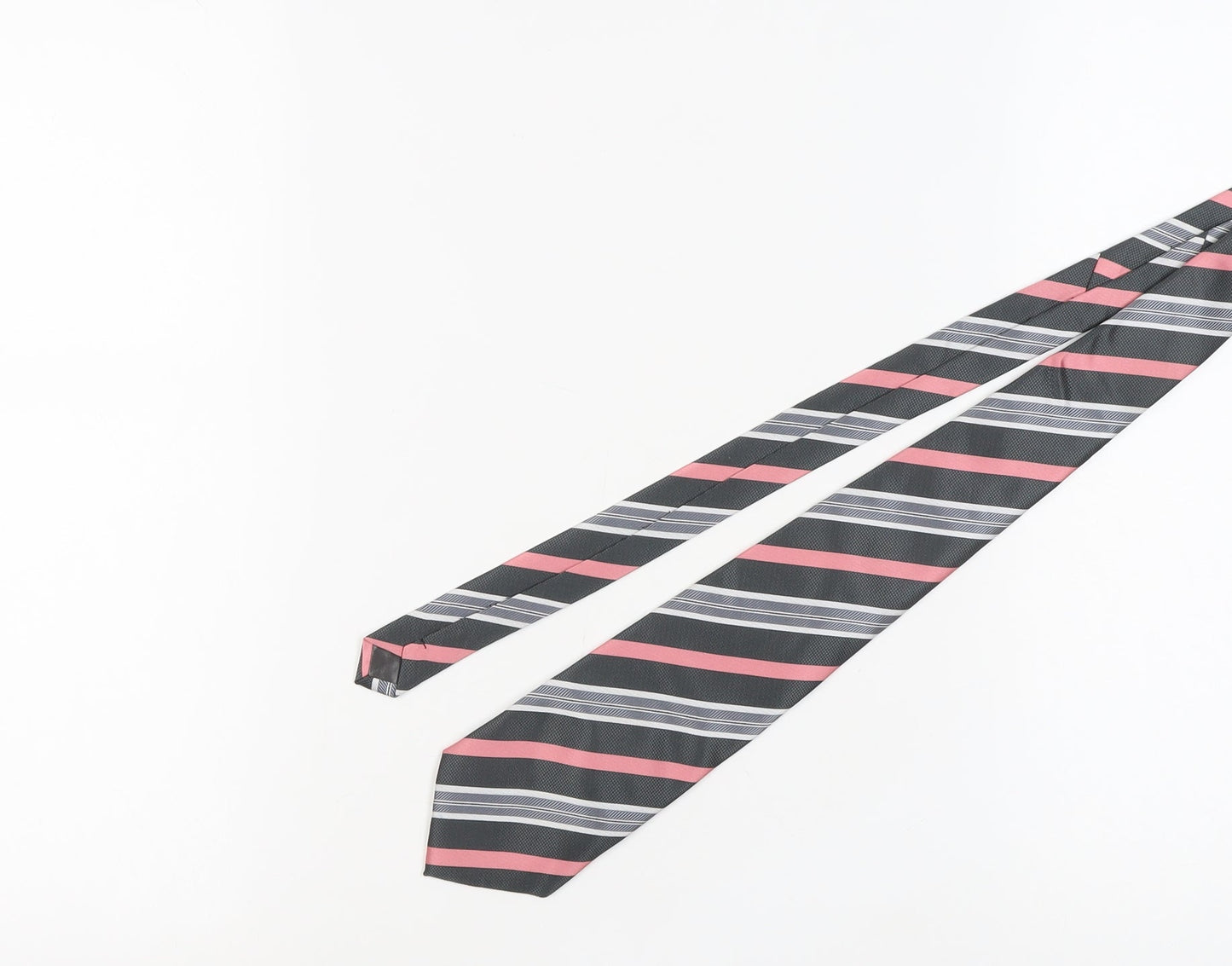 Homme Men's Black Striped Silk Tie Handmade