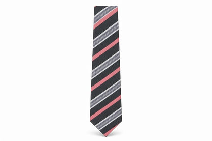 Homme Men's Black Striped Silk Tie Handmade