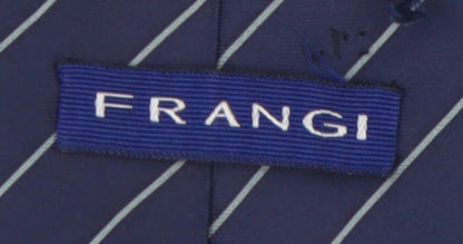 Mens Frangi Blue Striped 100% Silk  Tie