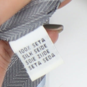 Mens Bäumler Grey Striped 100% Silk  Tie