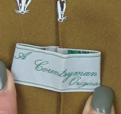A Countryman Original Men's Brown Silk Embroidered Tie