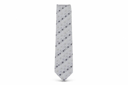 Mens Jacques Estier Grey Polka Dot 100% Polyester  Tie