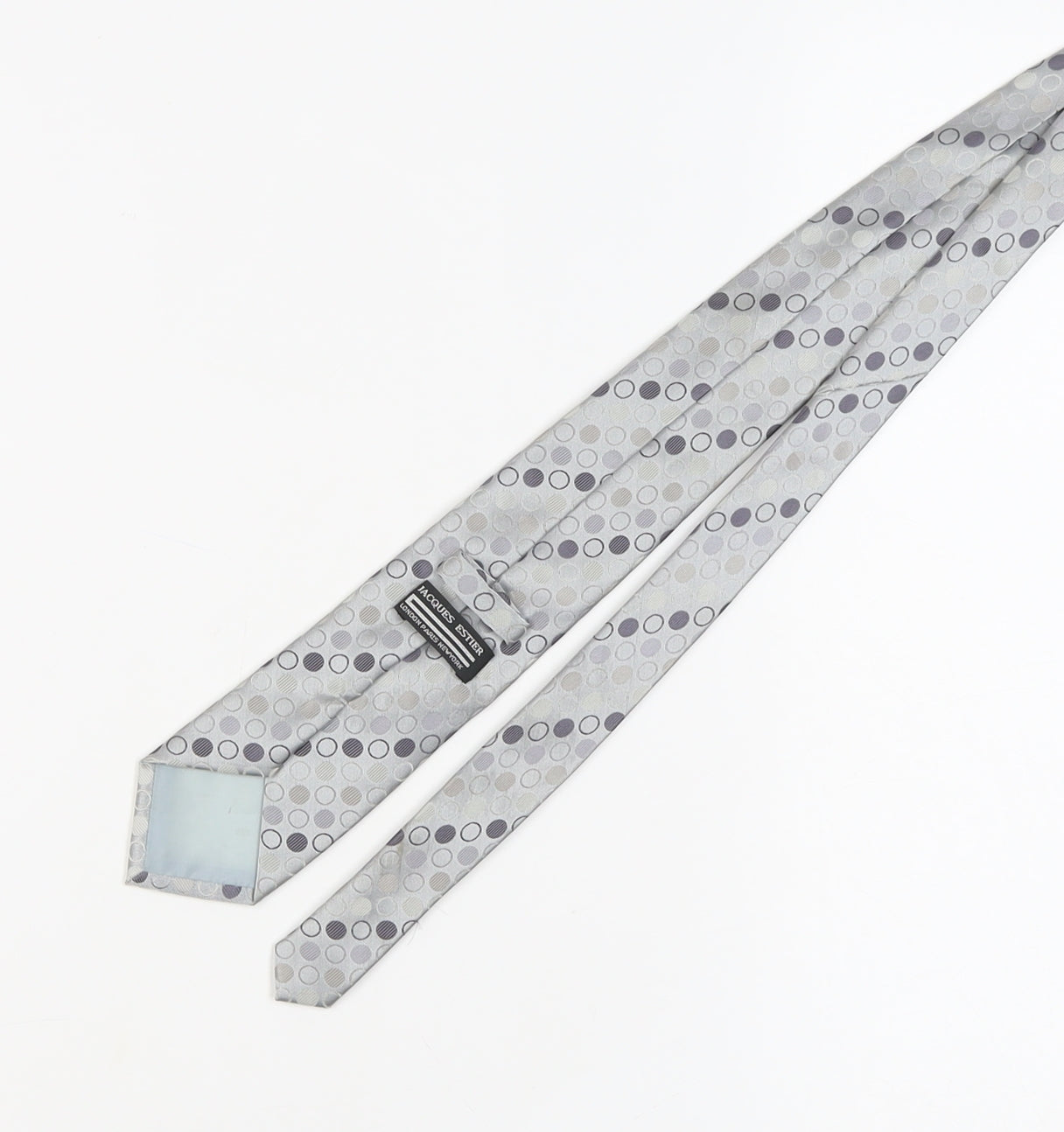 Jacques Estier Men's Grey Polka Dot Tie