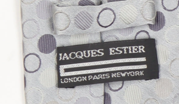 Jacques Estier Men's Grey Polka Dot Tie