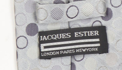 Jacques Estier Men's Grey Polka Dot Tie