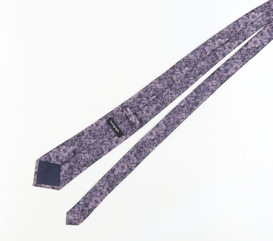 Marks and Spencer Men's Purple Silk Floral Tie