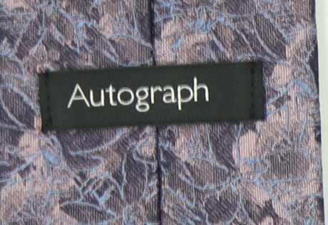 Marks and Spencer Men's Purple Silk Floral Tie