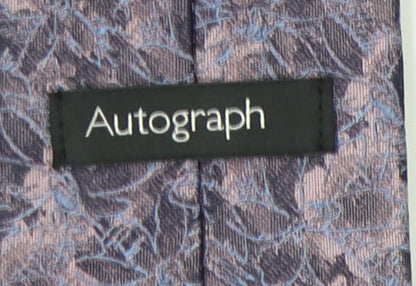 Marks and Spencer Men's Purple Silk Floral Tie