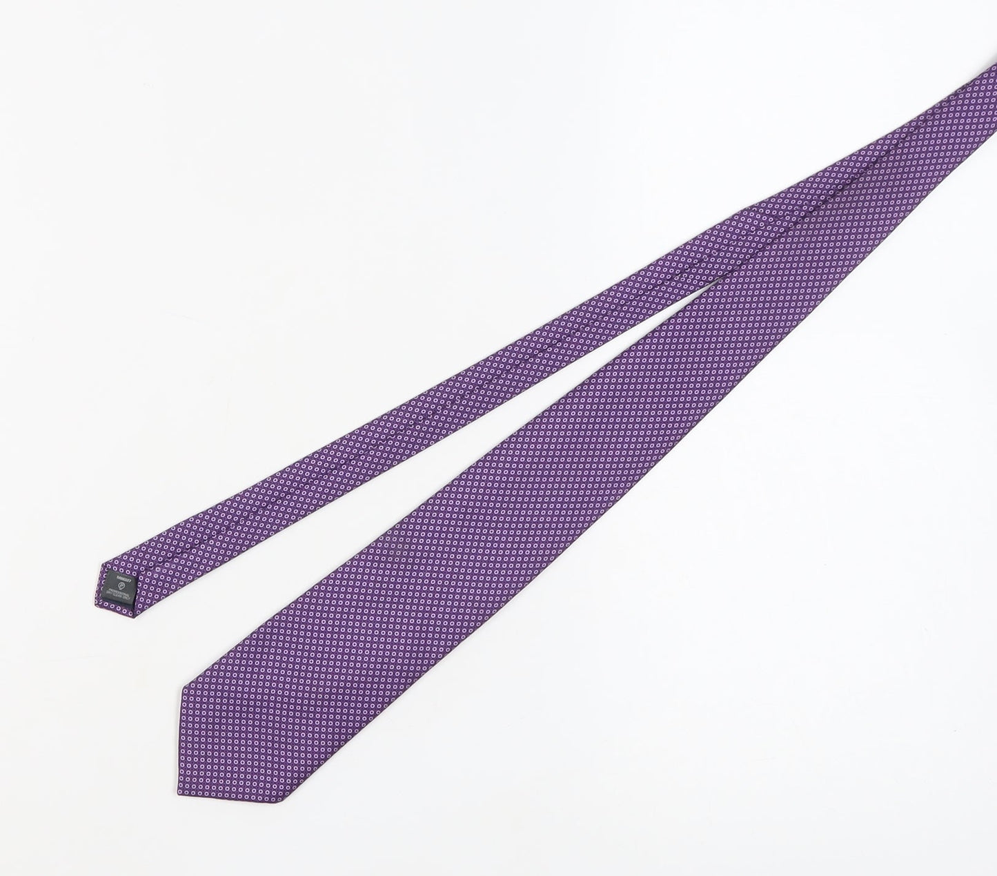 Next Men's Purple Silk Geometric Designer Tie