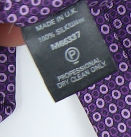 Next Men's Purple Silk Geometric Designer Tie