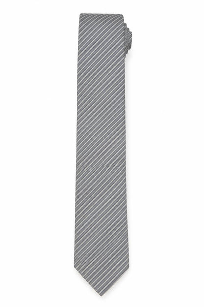Mens Calvin Klein Grey Striped 100% Silk  Tie